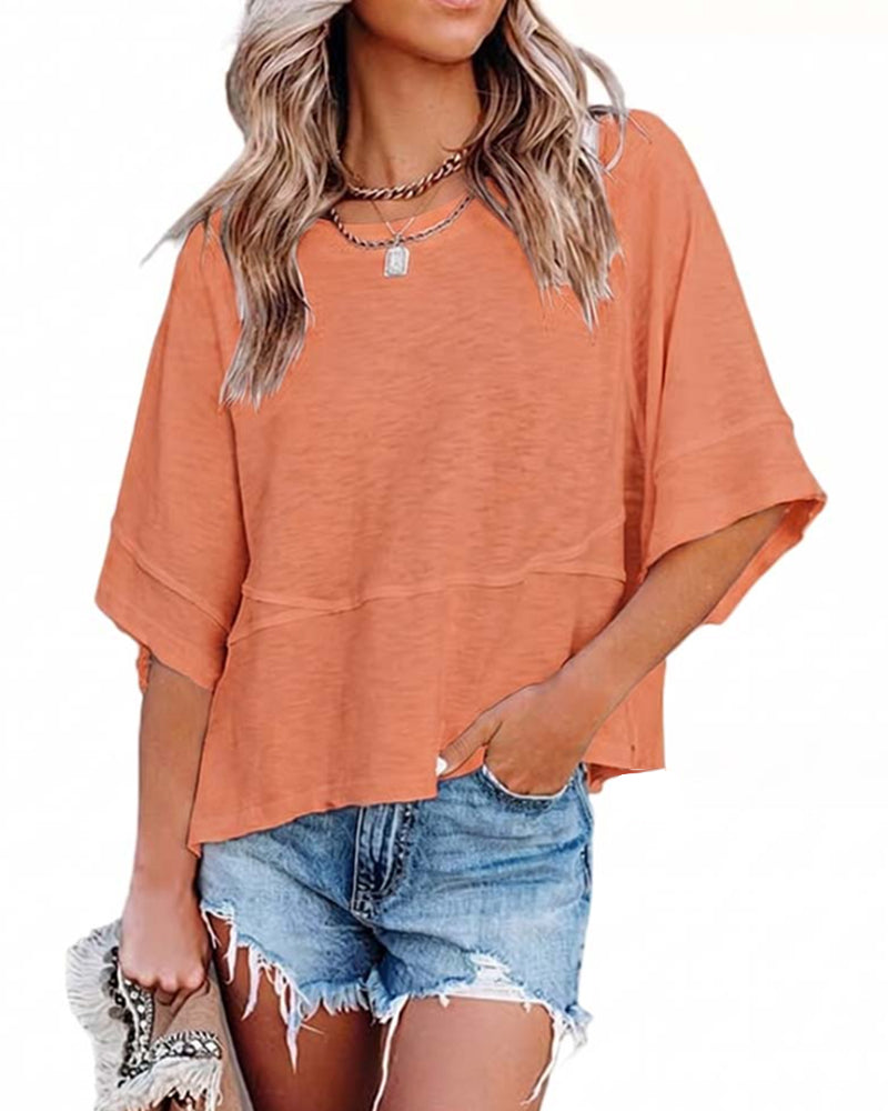 Liselotte | Losvallend T Shirt met Klokmouwen