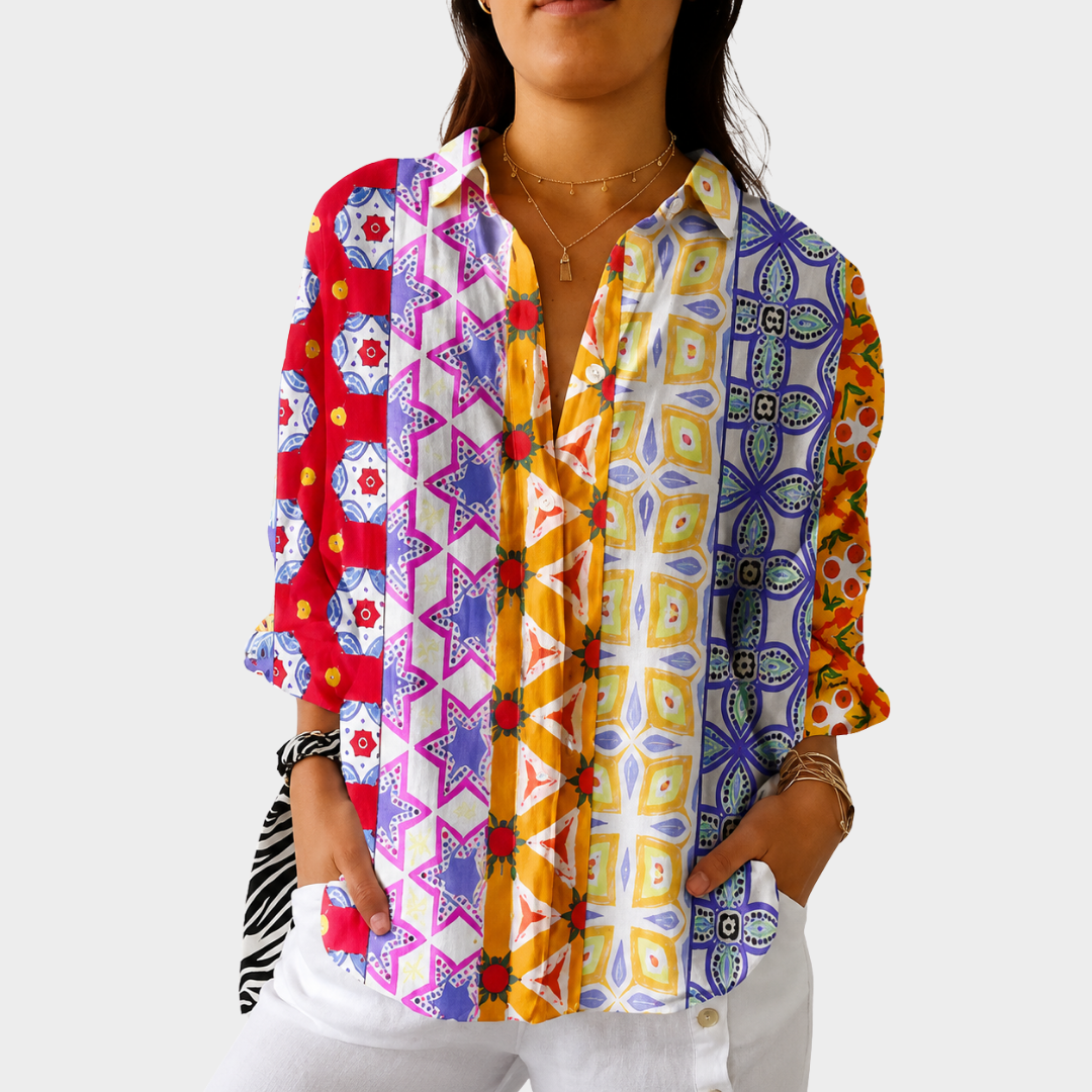 Lichte en kleurrijke blouse met print