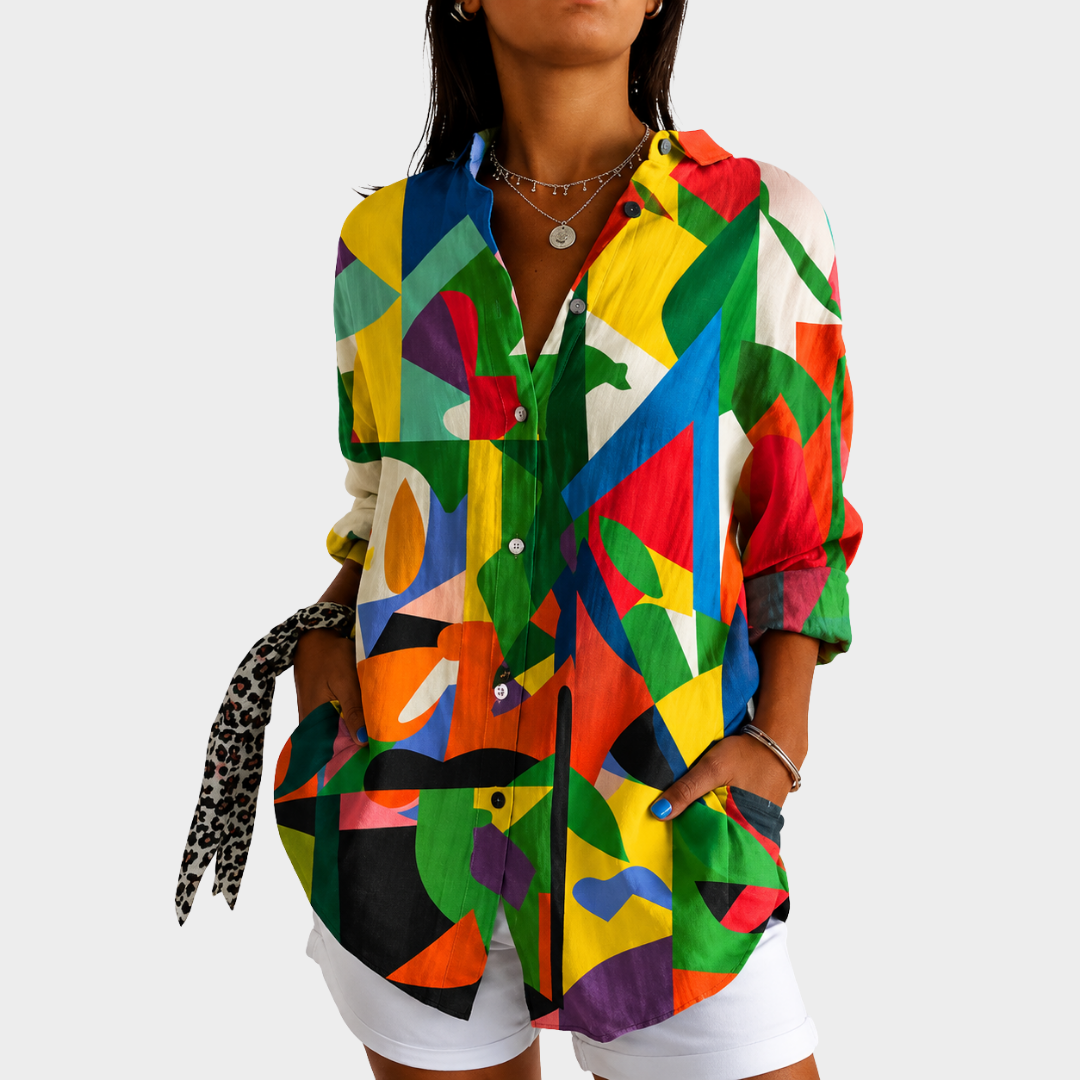 Kleurenspatter Art Blouse