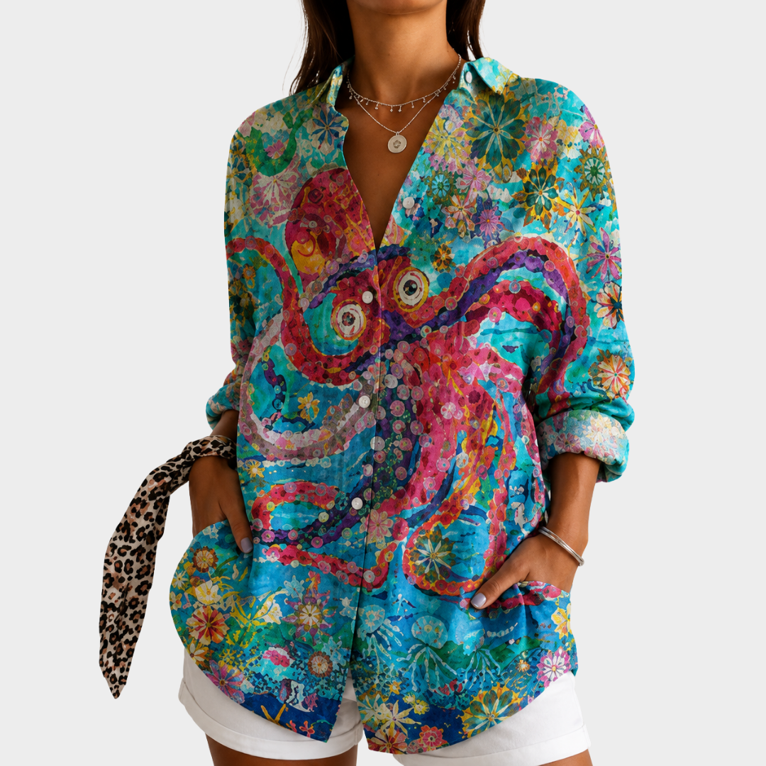 Ocean Bloom Kunst Blouse
