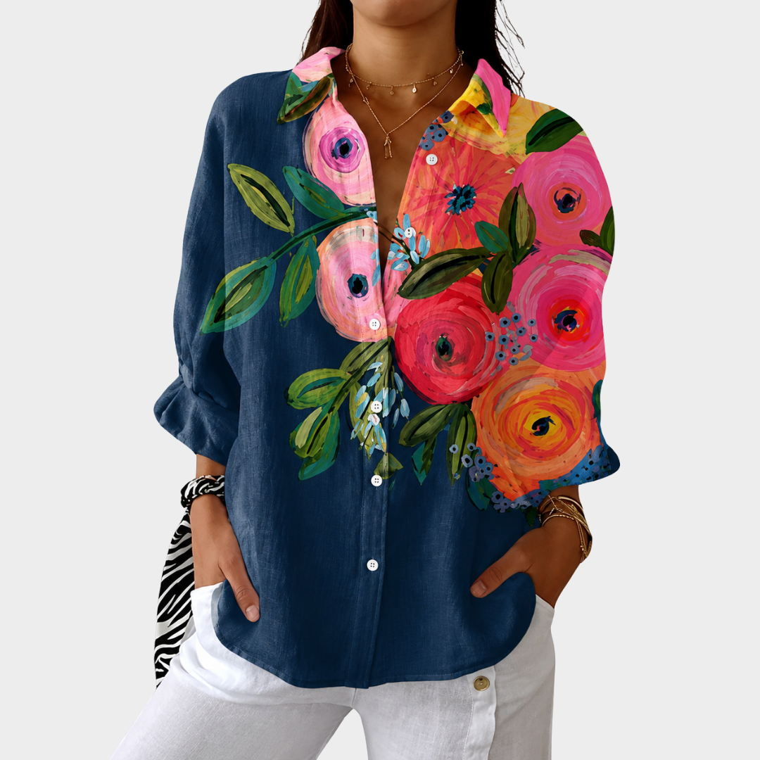 Lichte en Kleurrijke Gedrukte Blouse