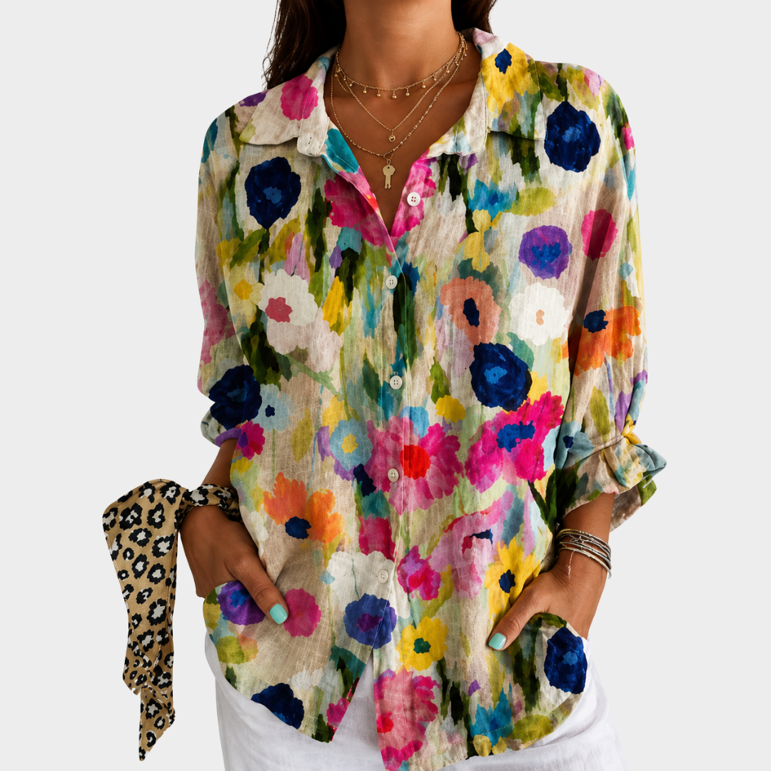 Aquarel Weide Bloem Blouse