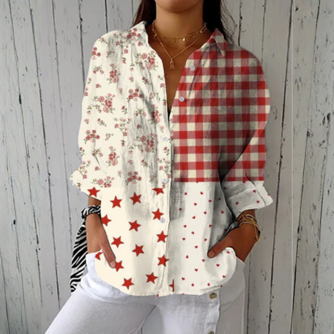 Heather™ | Country Patchwork Blouse | Lichtgewicht ademende blouse met lentepatronen