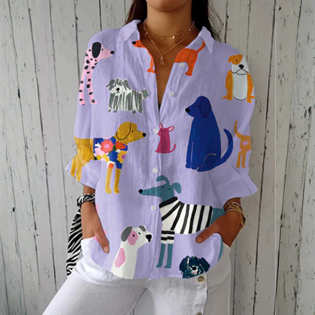 Rachel™ | Bloom Meadow Blouse | Lichte blouse met lentepatronen en comfortabele pasvorm