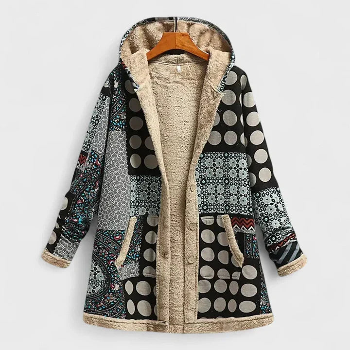 Alisha | De Gezellige Vintage Parka - Zwart Grijs