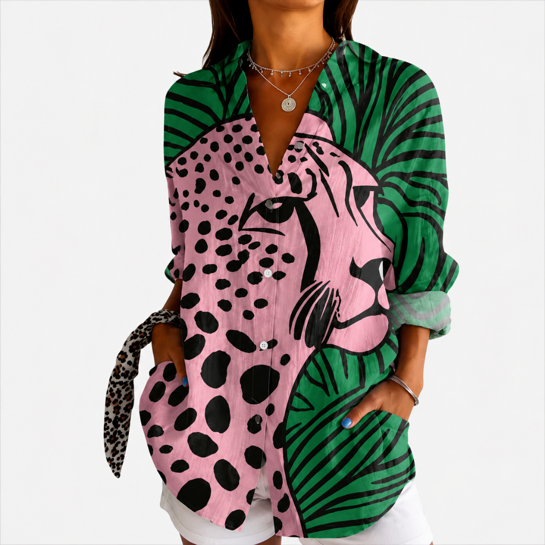 Tropische Luipaard Kunst Blouse