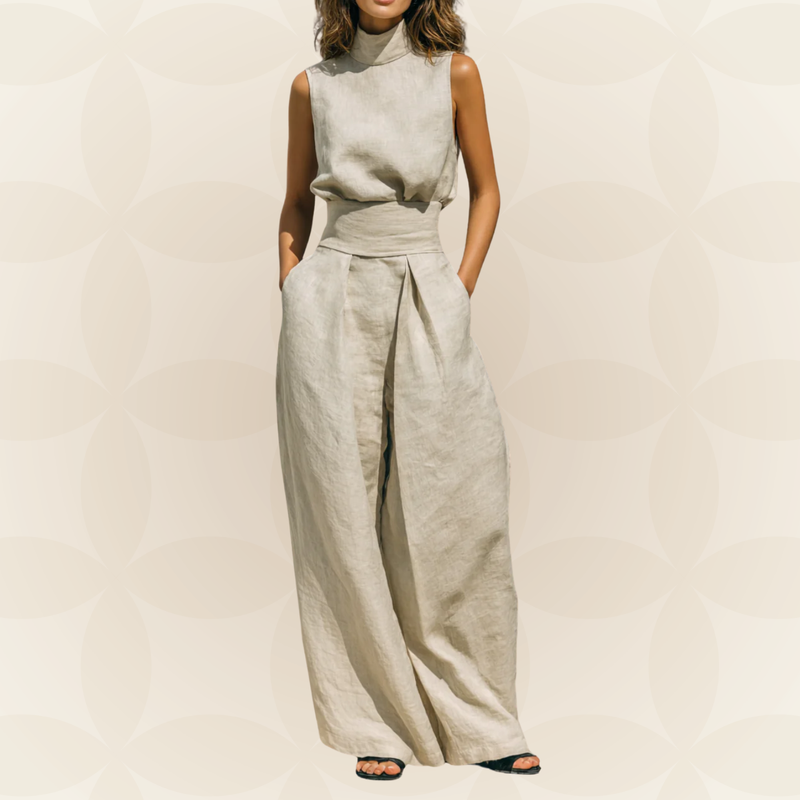 Naomi - Minimalistische tanktop en brede broek set