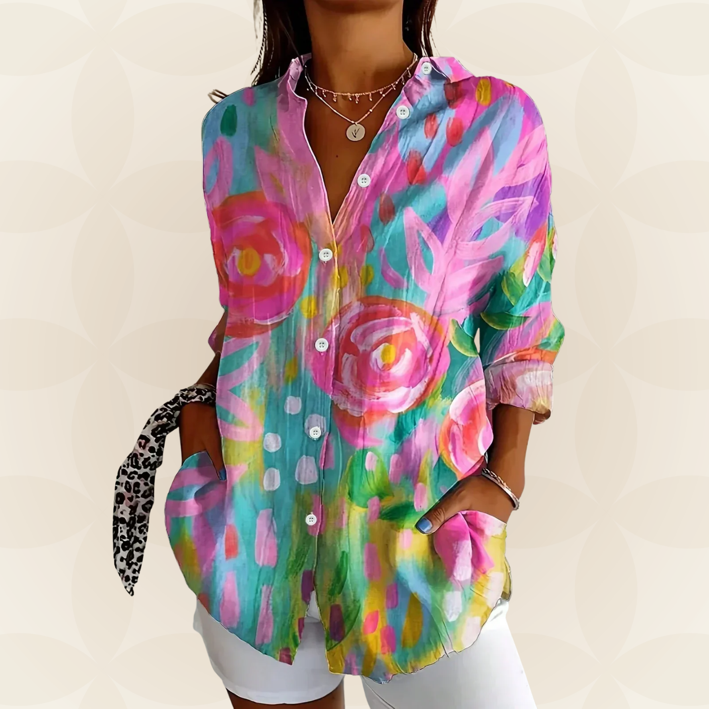 Cornelia - Blouse met kleurrijke print
