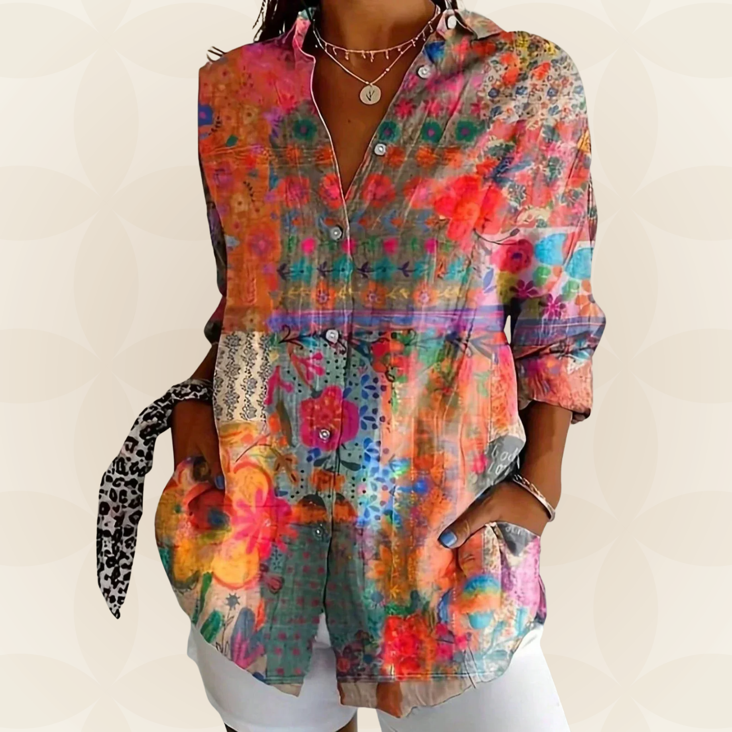 Cornelia - Blouse met kleurrijke print