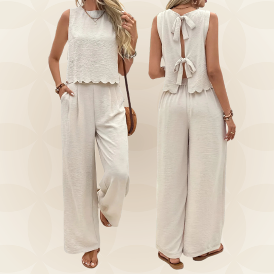 Brigitte - Tweedelige set met mouwloze top en broek