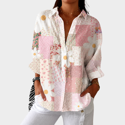 Lichte en Kleurrijke Gedrukte Blouse