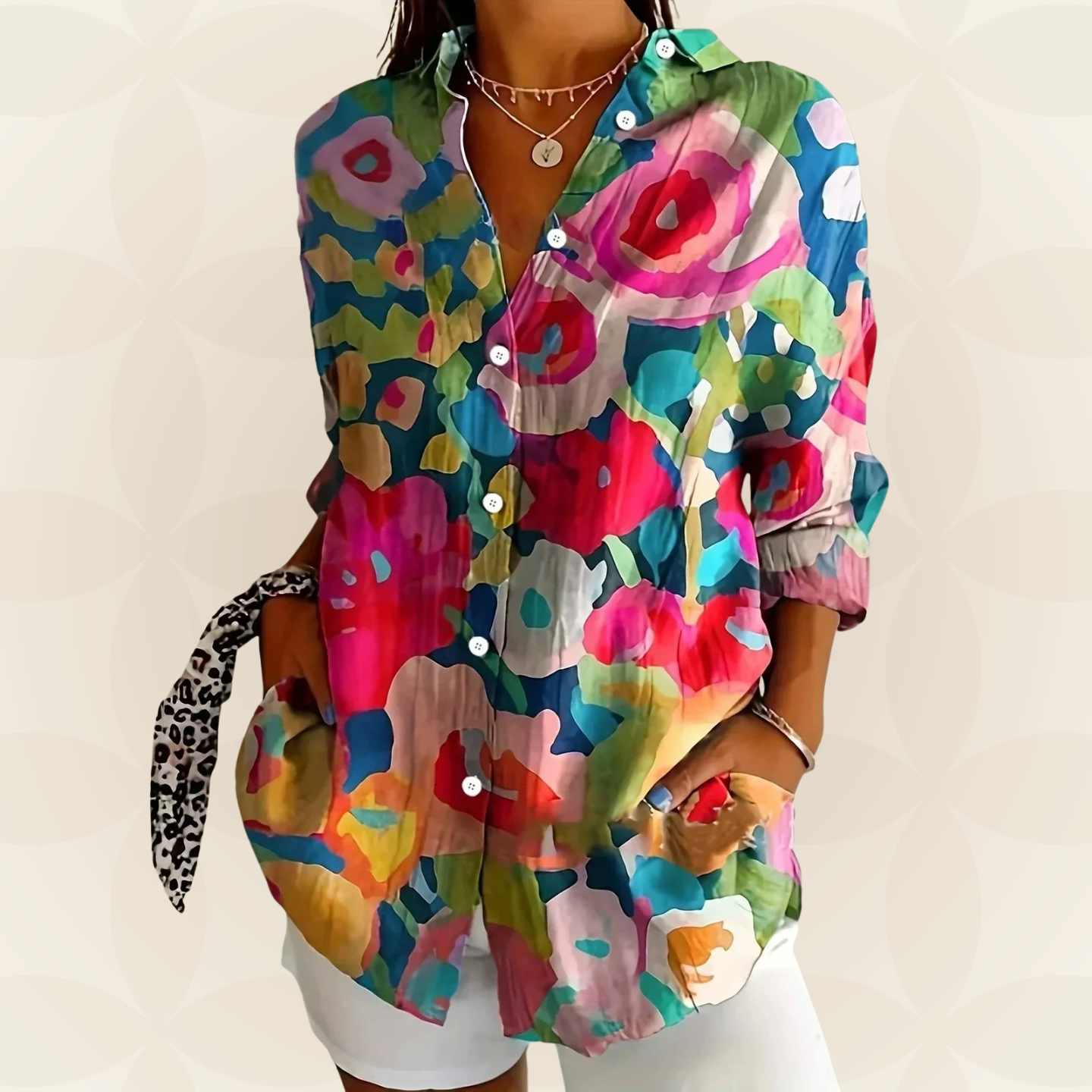 Cornelia - Blouse met kleurrijke print