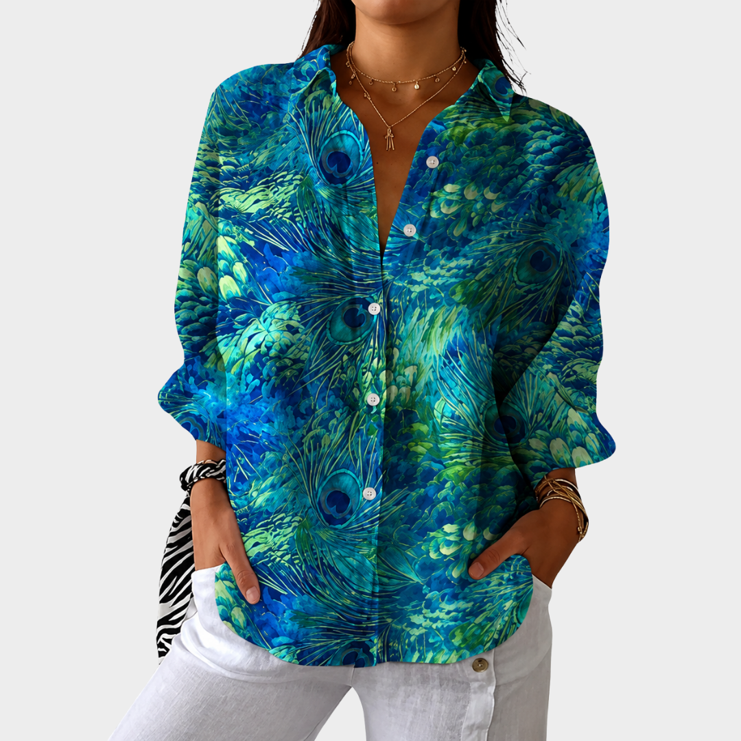 Lichte en Kleurrijke Gedrukte Blouse