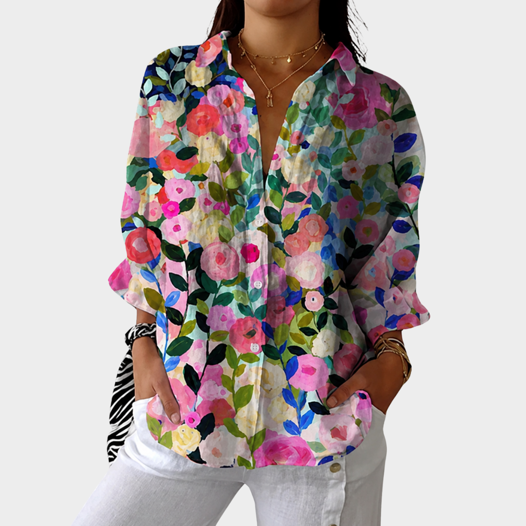 Lichte en kleurrijke blouse met print