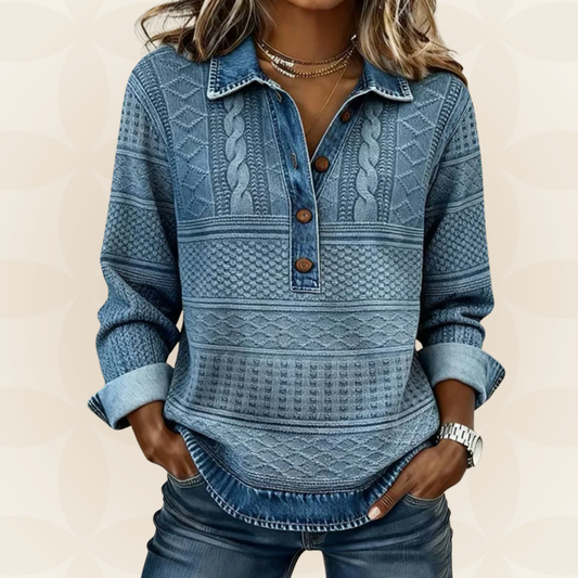Livia – Top met kraag en knoopsluiting