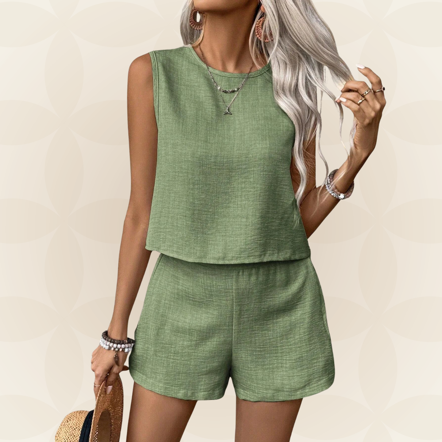 Linda - Zomerset met Mouwloze top en shorts