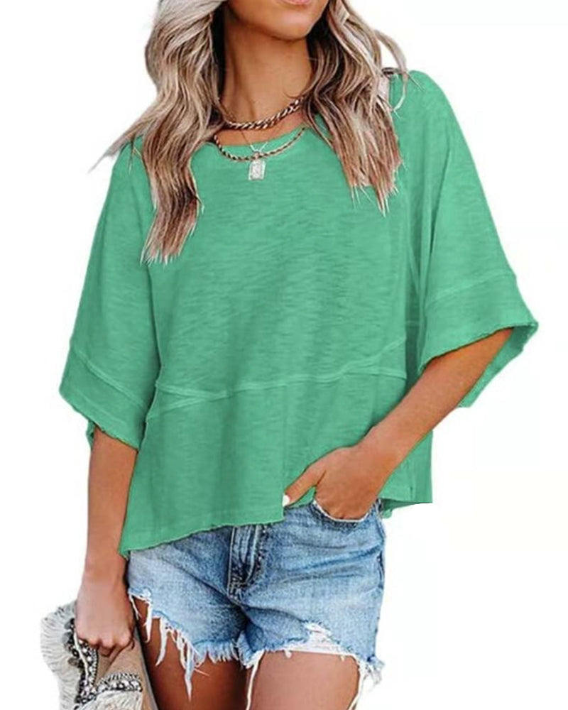 Liselotte | Losvallend T Shirt met Klokmouwen