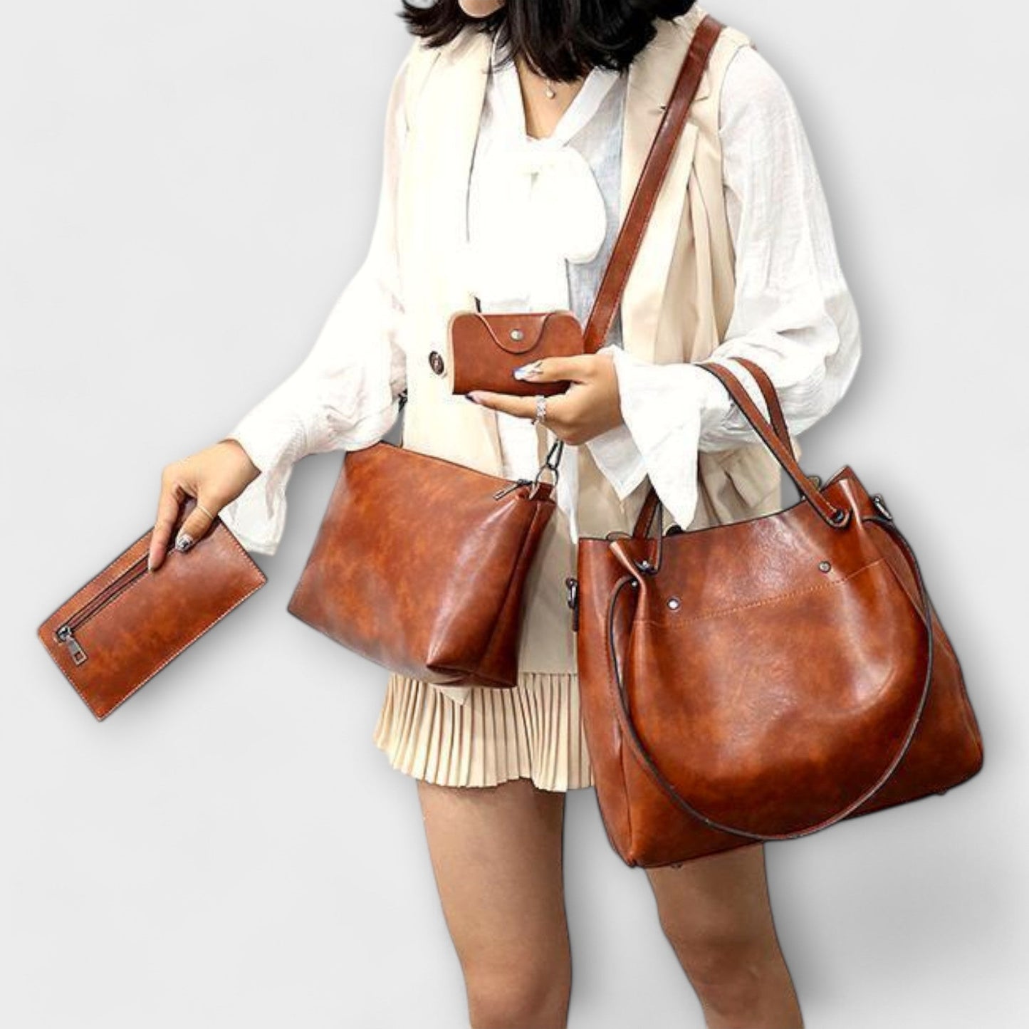 Olivia - 4-delige Vintage Tas Set