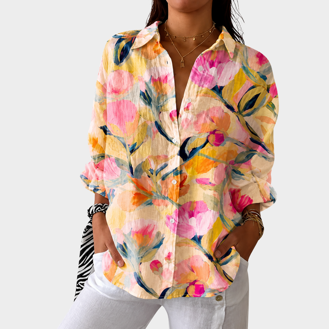 Lichte en Kleurrijke Gedrukte Blouse