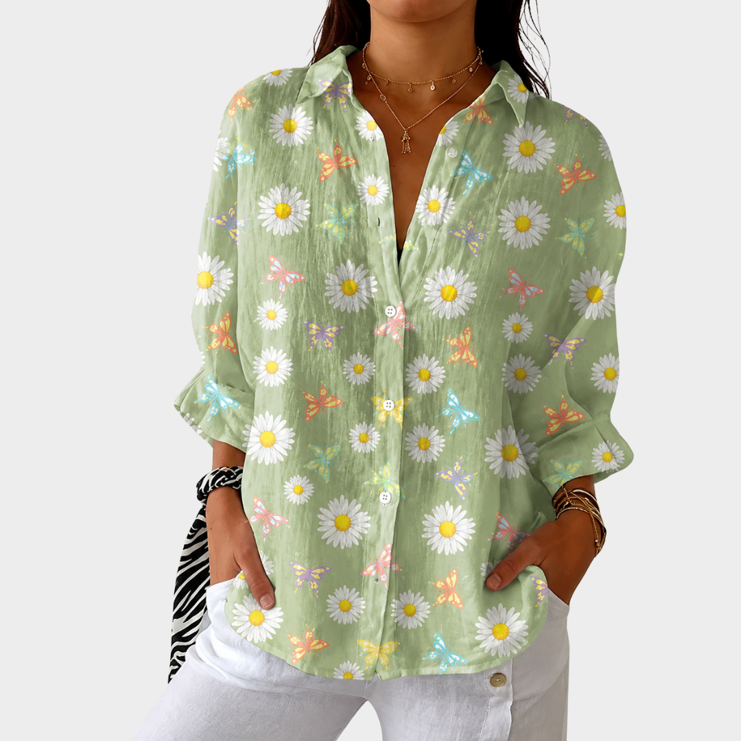 Lichte en Kleurrijke Gedrukte Blouse