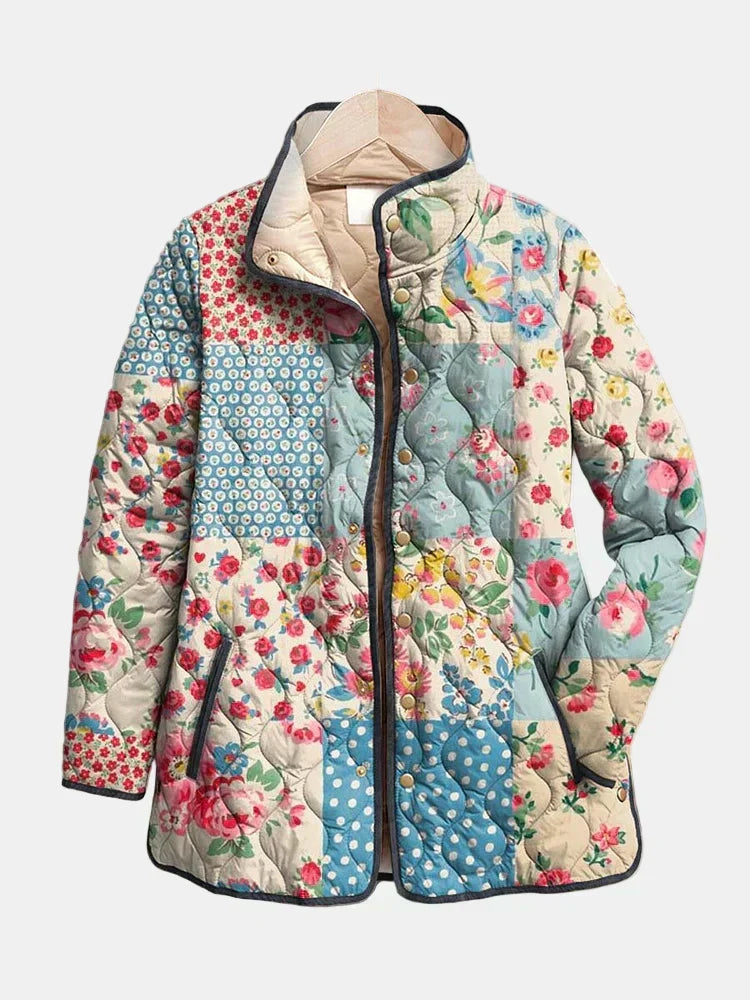 Zarae | Charmante Bloemen Gequilt Jas voor Dames