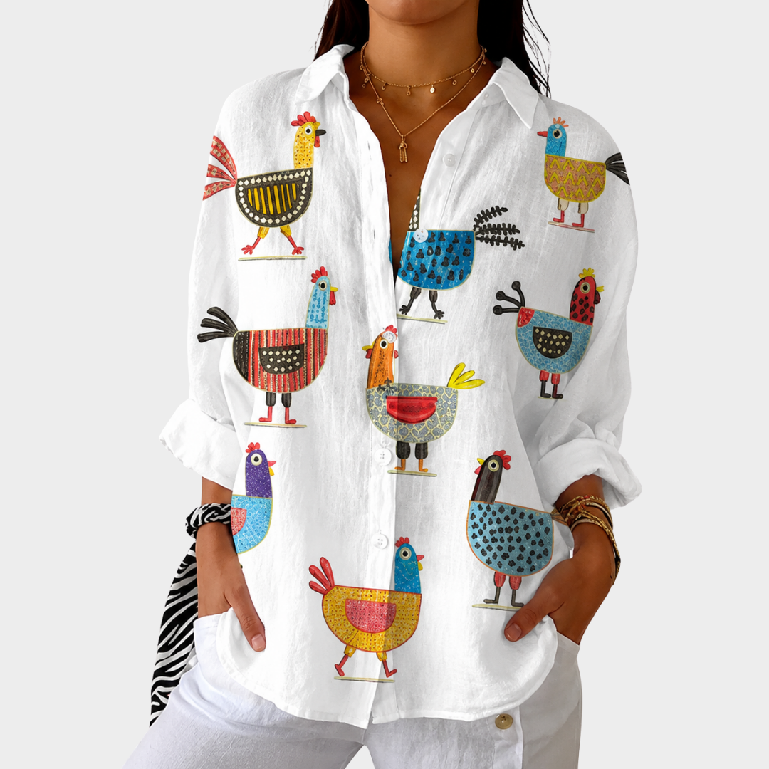 Lichte en Kleurrijke Gedrukte Blouse