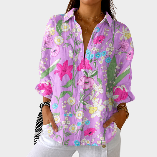 Lichte en kleurrijke blouse met print