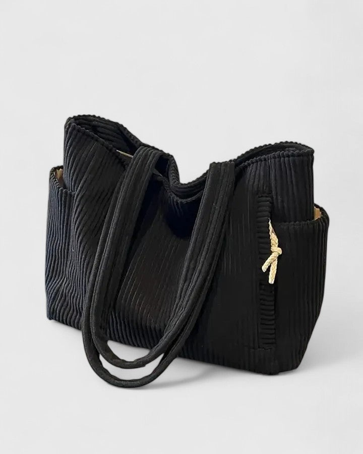 Liorane | Luxe Geribbelde Tote Bag met Koorddetail
