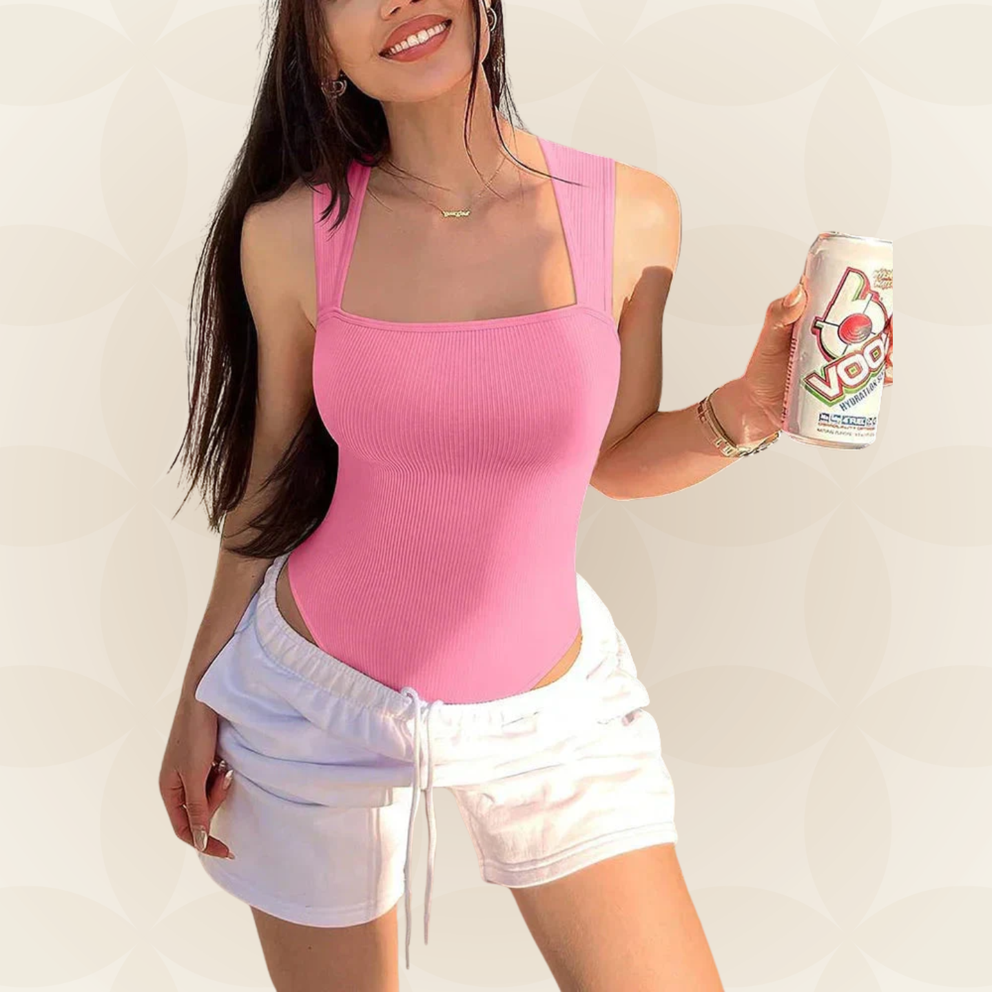 Angelique – Corrigerende geribbelde bodysuit met vierkante hals