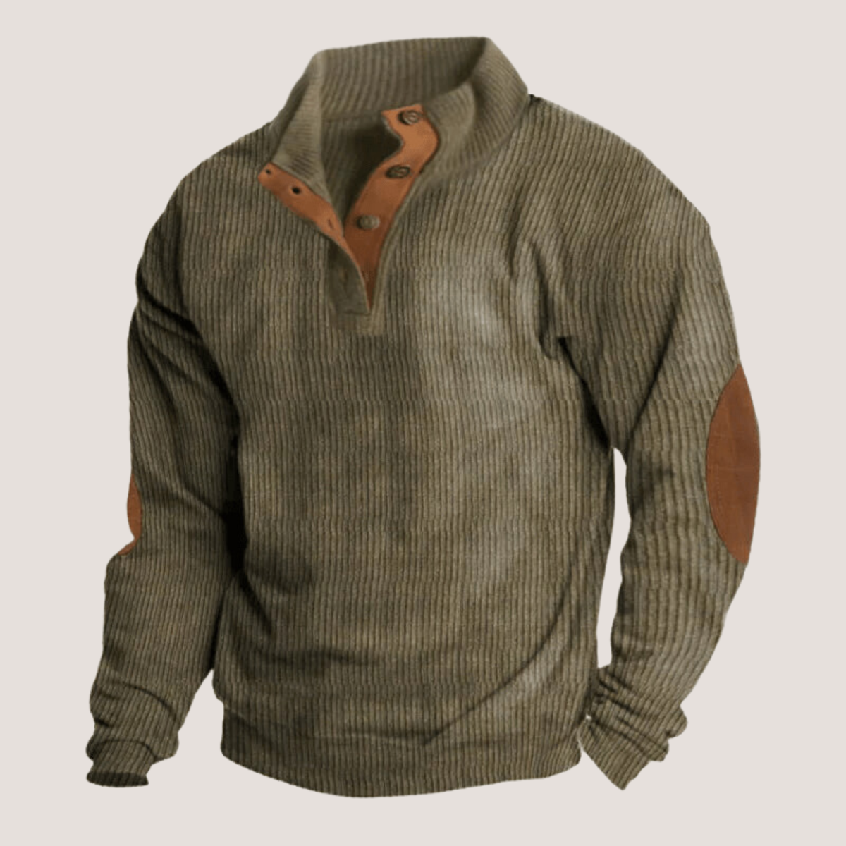 Laurent - Ribbelsweater met knopen en elegante inzetstukken