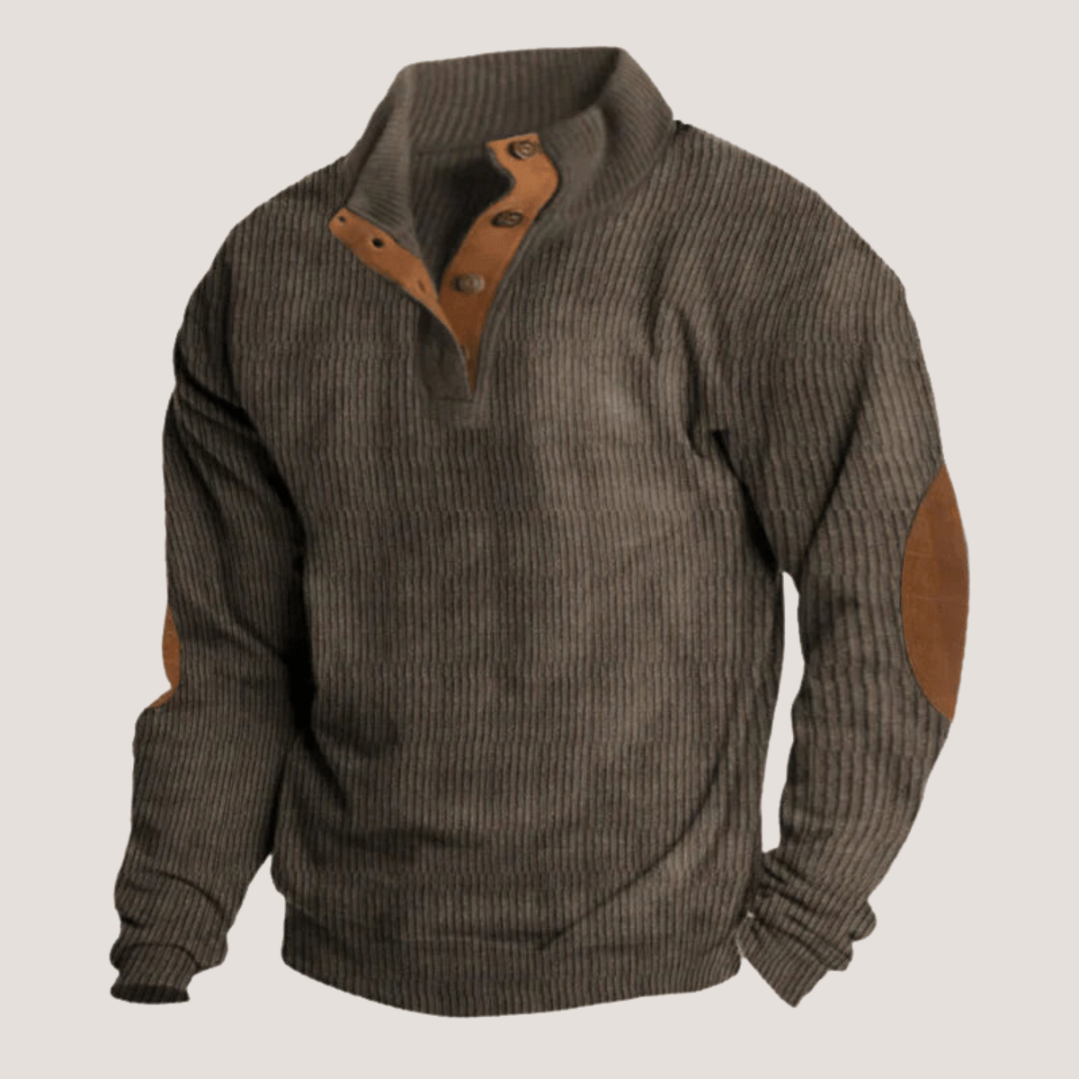 Laurent - Ribbelsweater met knopen en elegante inzetstukken