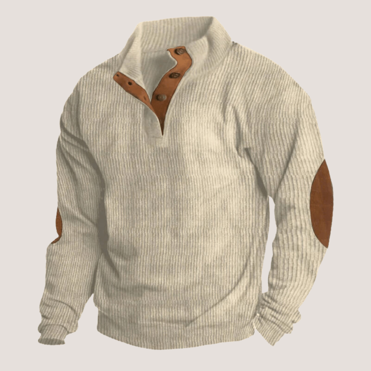 Laurent - Ribbelsweater met knopen en elegante inzetstukken