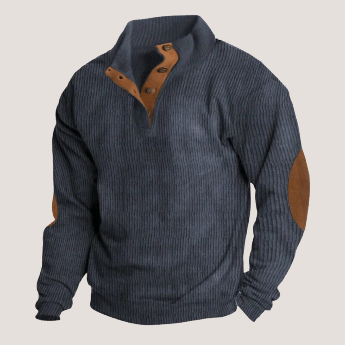 Laurent - Ribbelsweater met knopen en elegante inzetstukken