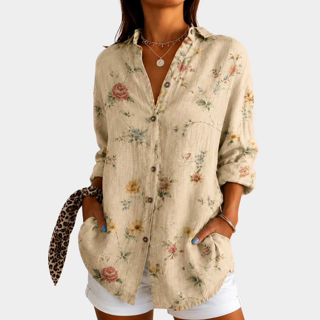 Weide Fluister Bloemenblouse
