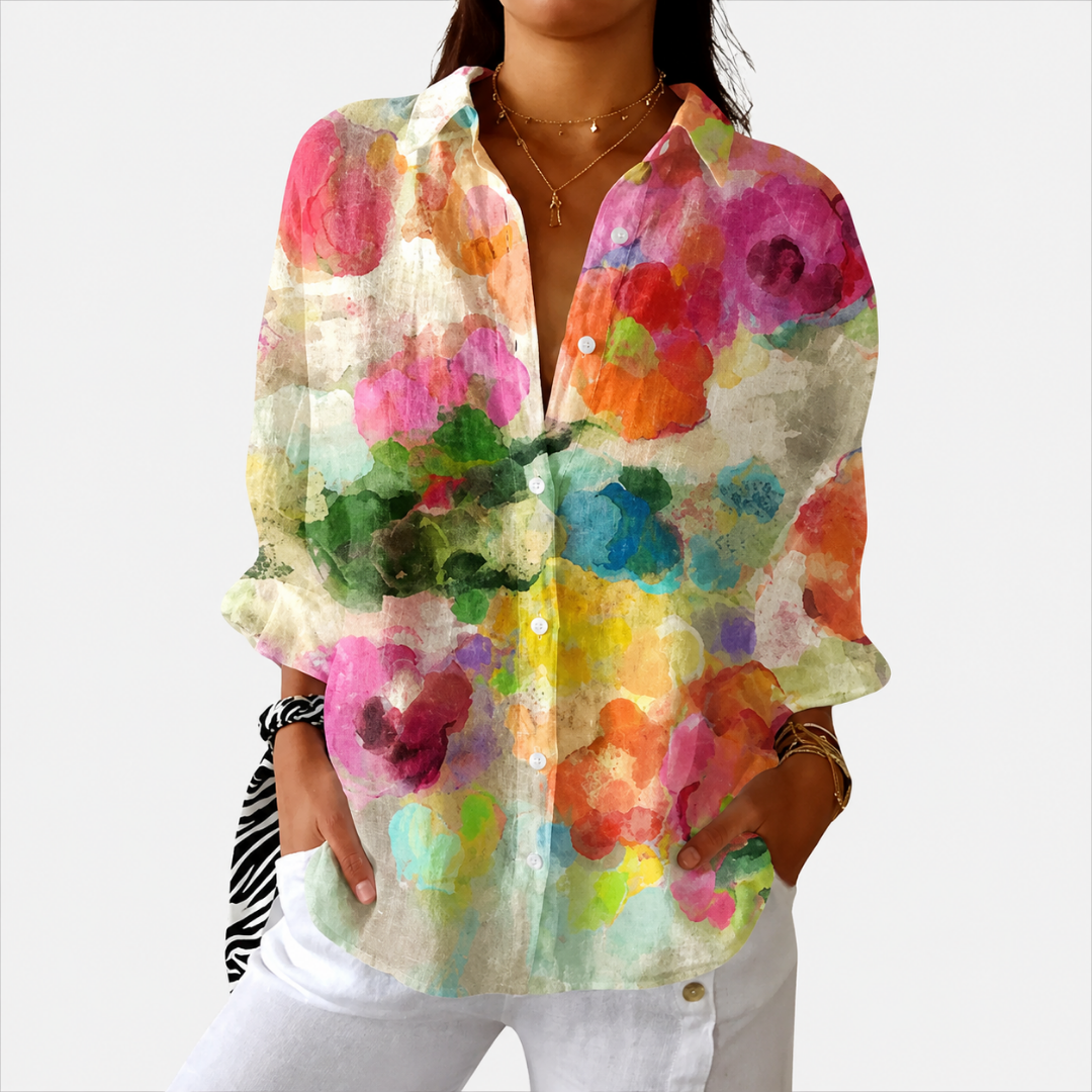 Lichte en Kleurrijke Geprinte Blouse