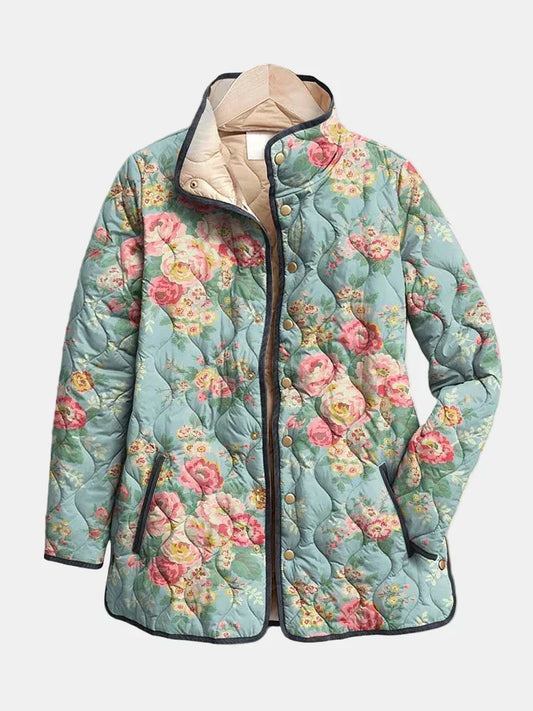 Elara | Gequilt Bloemenprint Jas