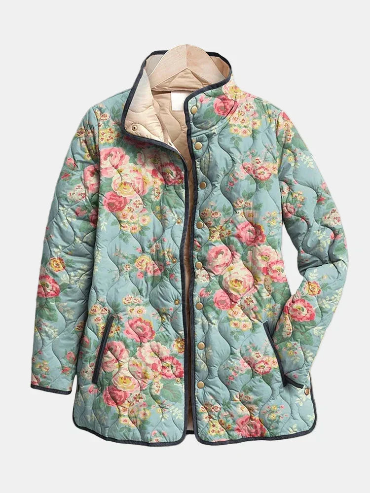 Elara | Gequilt Bloemenprint Jas