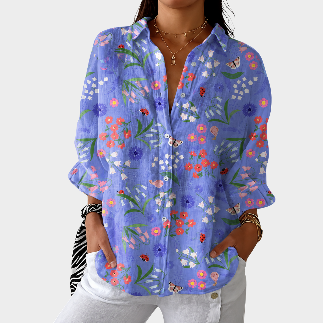 Lichte en Kleurrijke Gedrukte Blouse