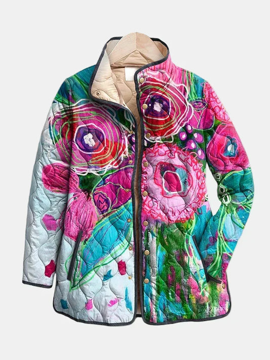Arianne | Elegante Bloemenpatroon Jas — Finale Bewerking