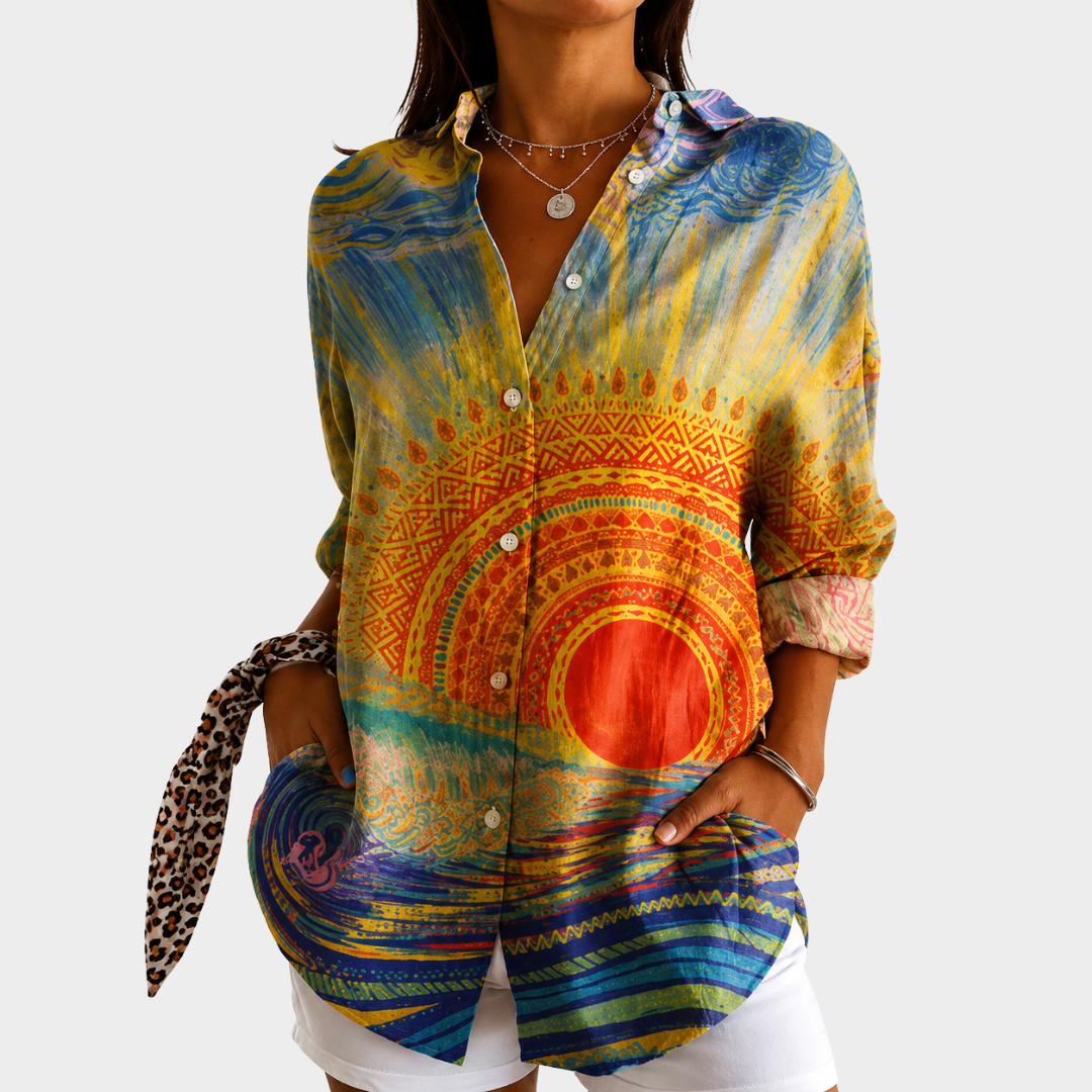 Stralende Zonsondergang Ontsnapping Blouse