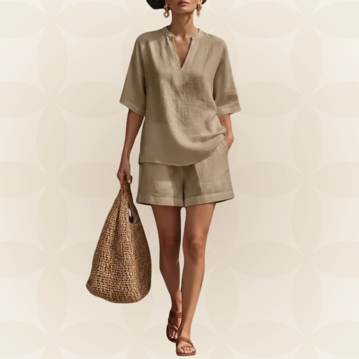 Melanie - Comfortabele set met blouse en shorts voor de zomer