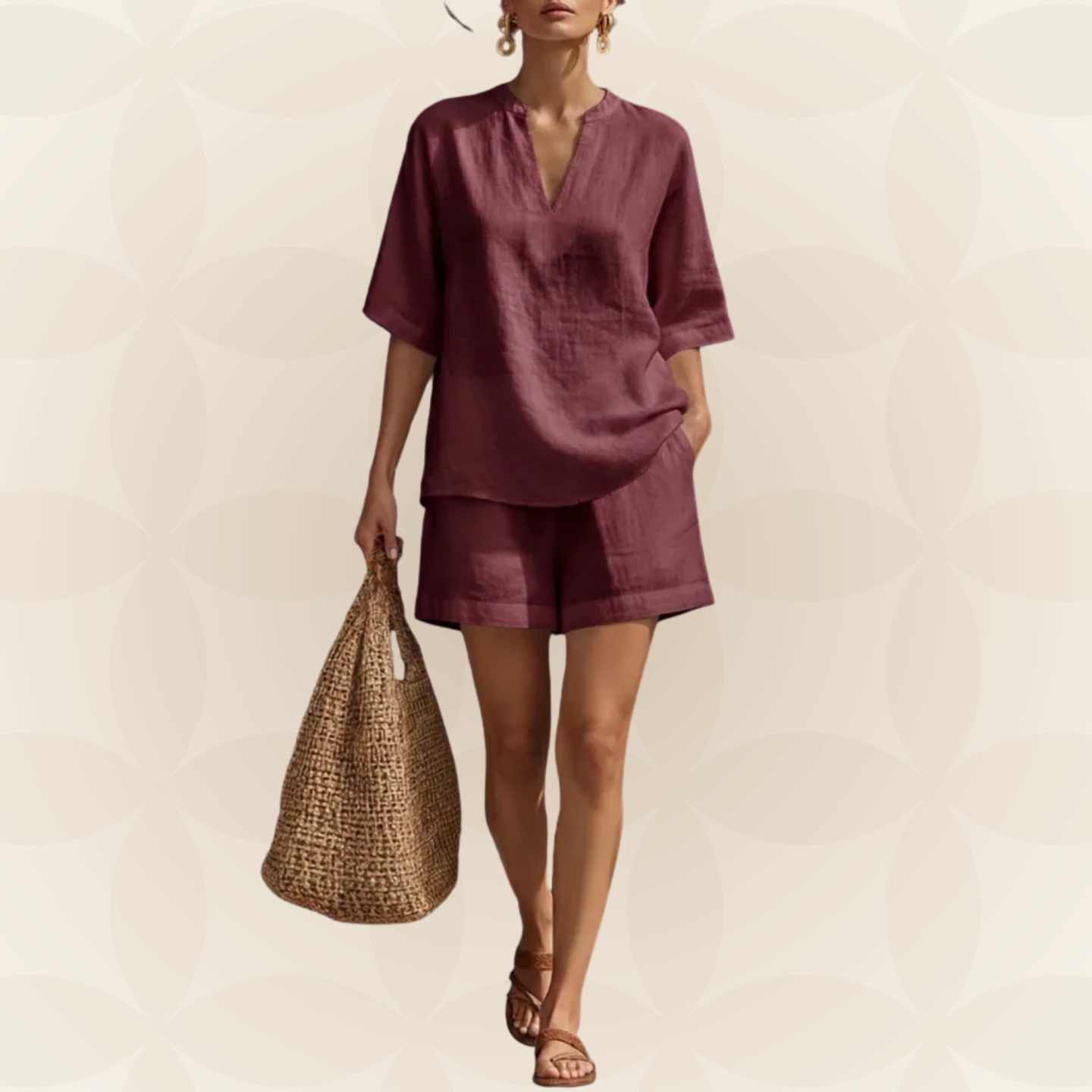 Melanie - Comfortabele set met blouse en shorts voor de zomer