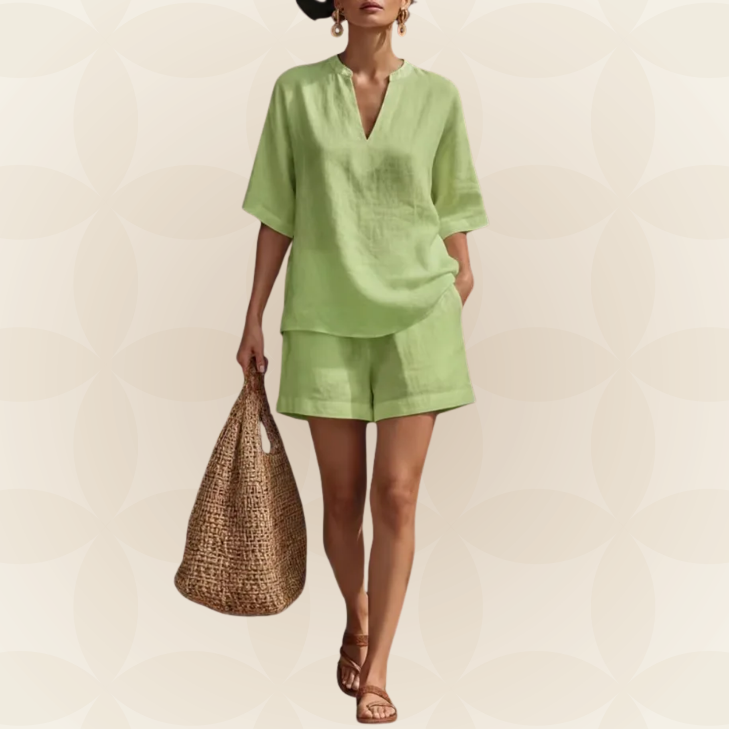 Melanie - Comfortabele set met blouse en shorts voor de zomer