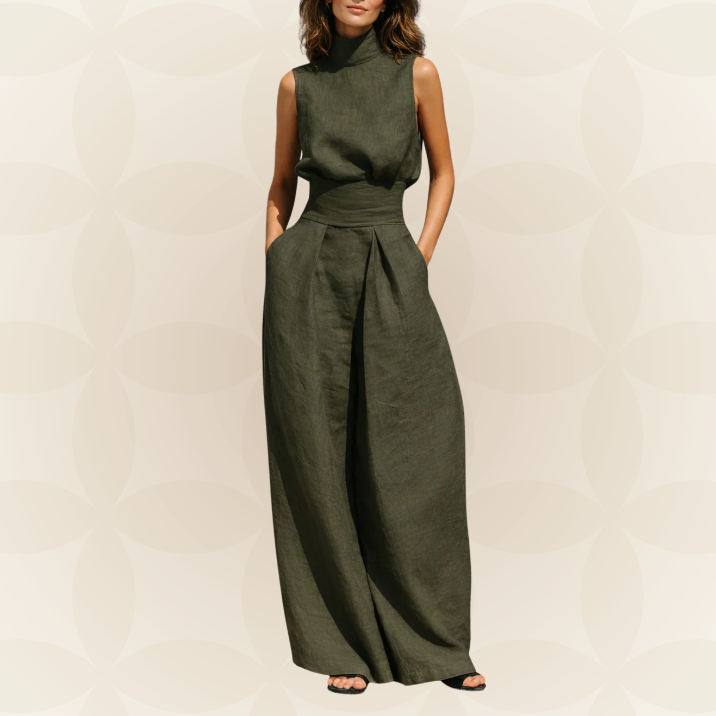 Naomi - Minimalistische tanktop en brede broek set