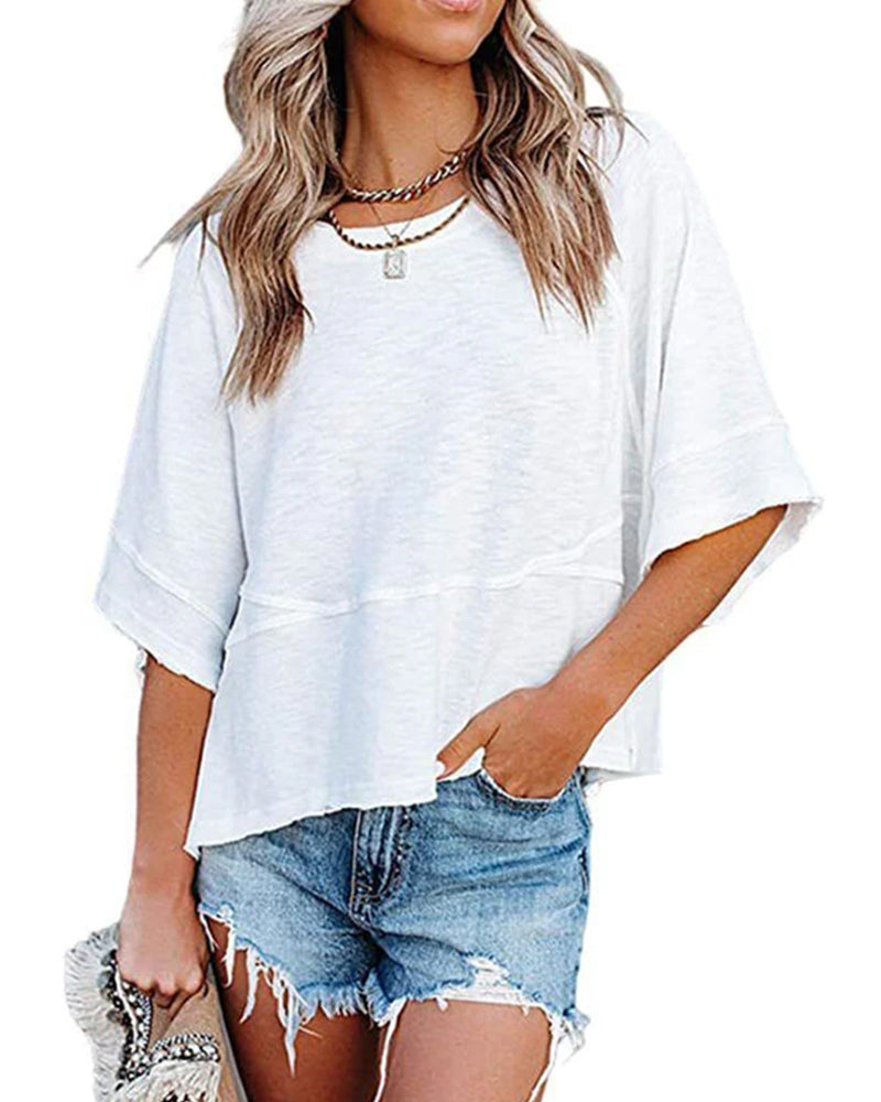 Liselotte | Losvallend T Shirt met Klokmouwen