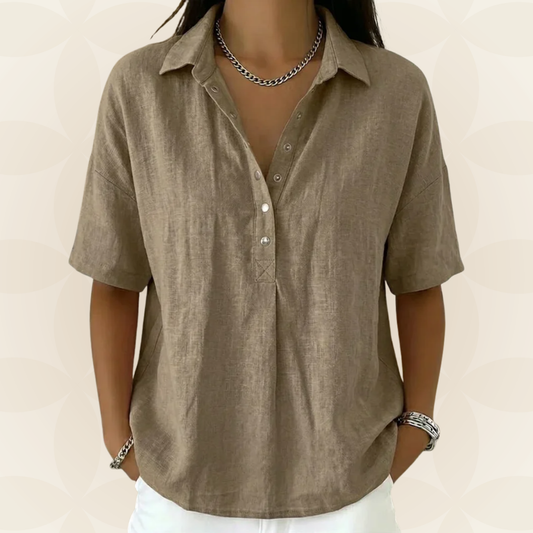Sonja - Blouse met kraag en knoopdetail
