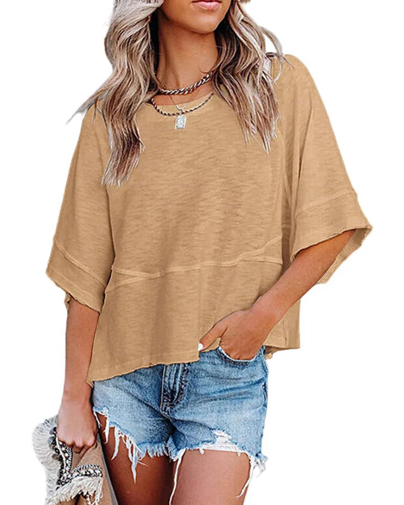 Liselotte | Losvallend T Shirt met Klokmouwen