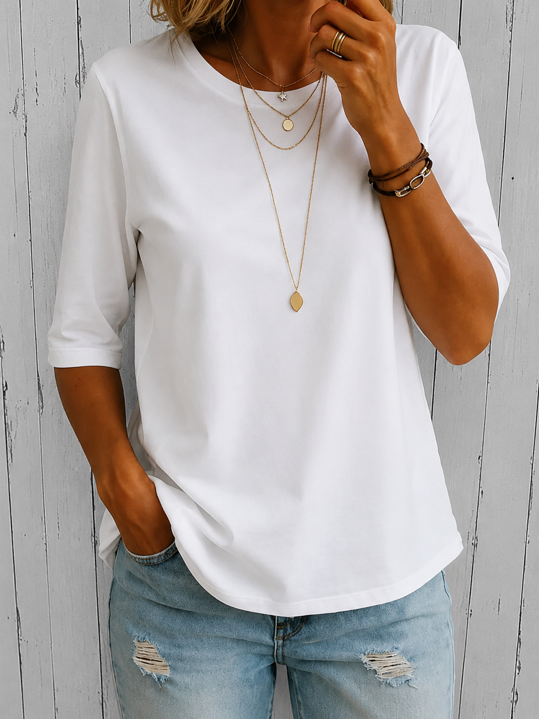 Eefje | Comfort T-Shirt met Extra Armbedekking