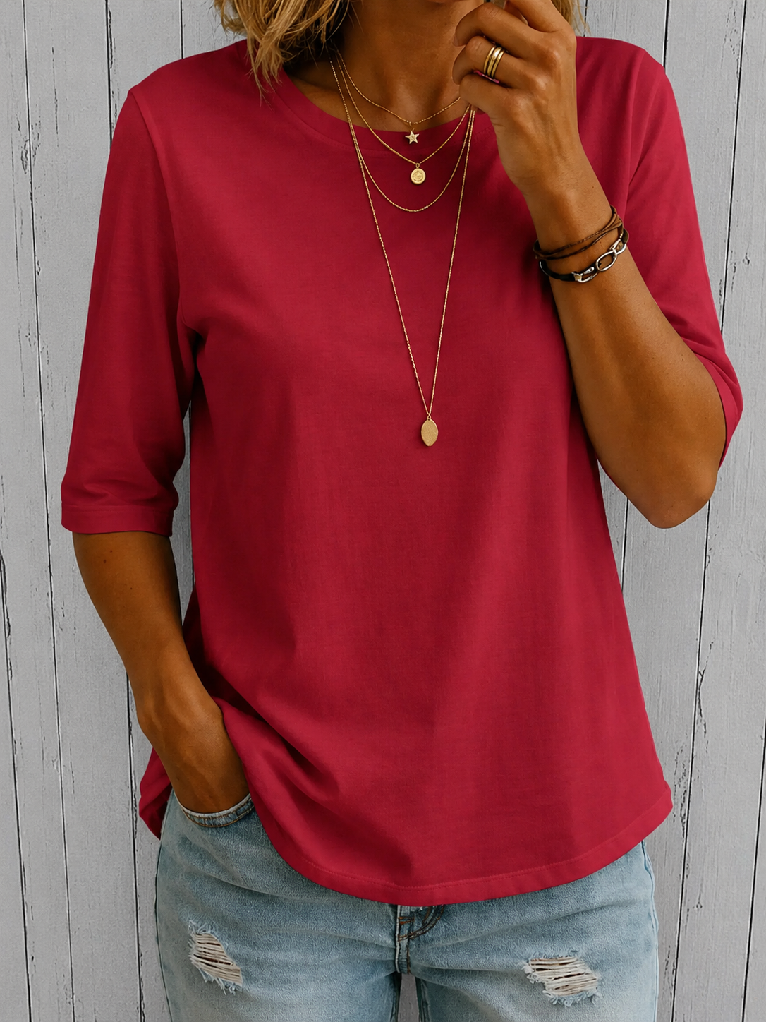 Eefje | Comfort T-Shirt met Extra Armbedekking
