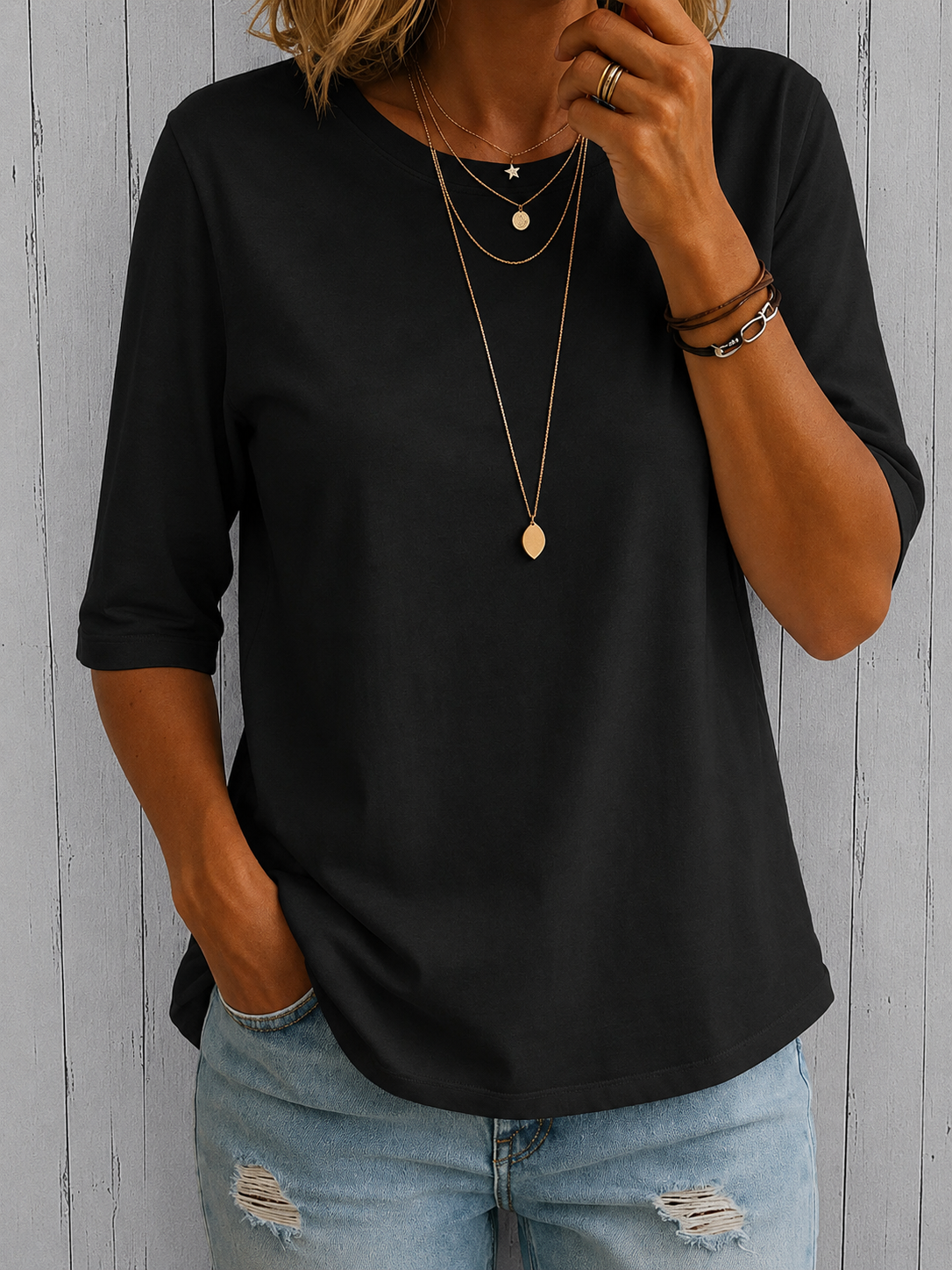 Eefje | Comfort T-Shirt met Extra Armbedekking